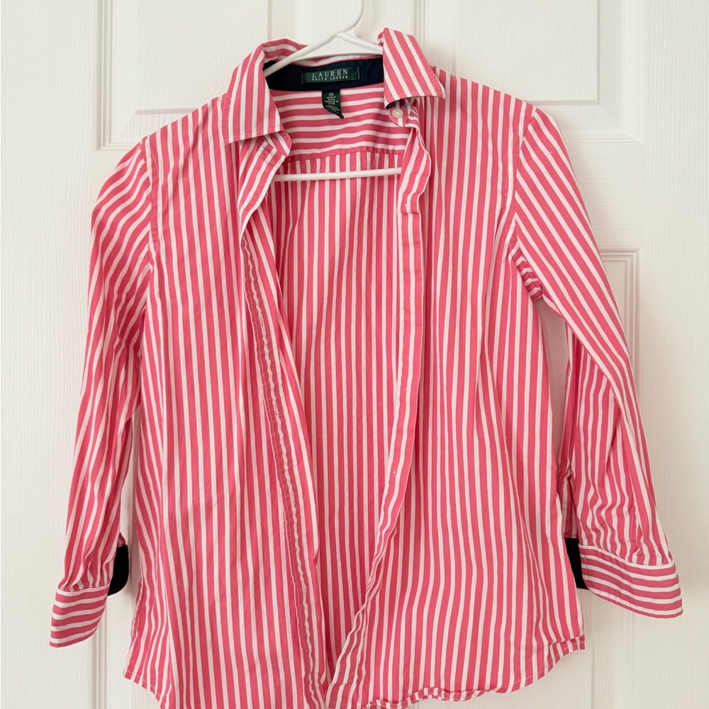 Ralph Lauren Pink Striped Women's Button Down XS